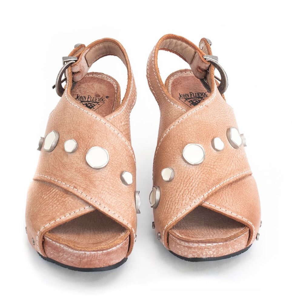 Fluevog Low Rule Sarah Slingback Sandal 8.5 natural color (fit like an 8)